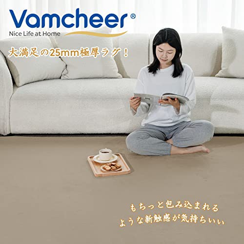 Vamcheer ラグ カーペット 低反発 極厚25mm ラグマット 135x185cm 約