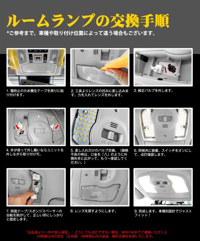 プリウス30系 LED ルームランプ トヨタ プリウス ZVW30用 プリウスPHV