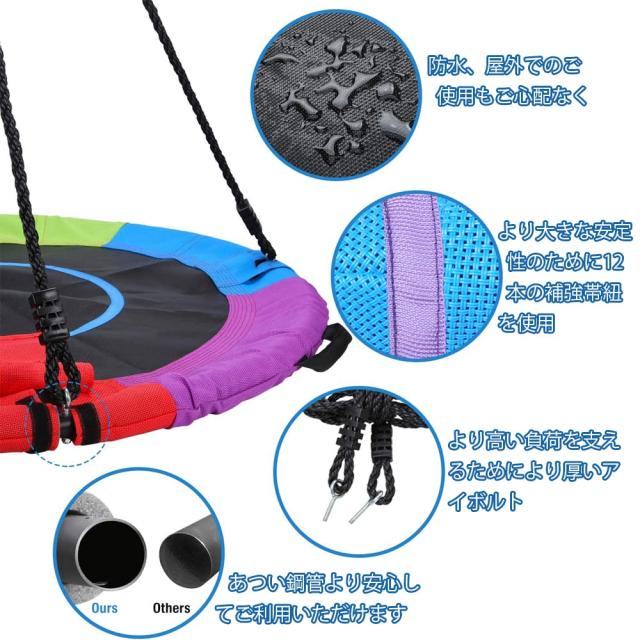 SUNHOO ブランコ 室内屋外 ぶらんこ 子供大人用 ハンモック900Dオックスフォード ブランコ 盤型 ハンモック 鳥の巣 子供 室外 屋外 室内 折り畳み 形