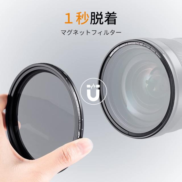 K＆F Concept 82mm マグネット可変NDフィルターND2-ND32X状ムラ制御 日本製AGC光学ガラス HD超解像力 低い反射率 28層ナノコーティング 撥_1