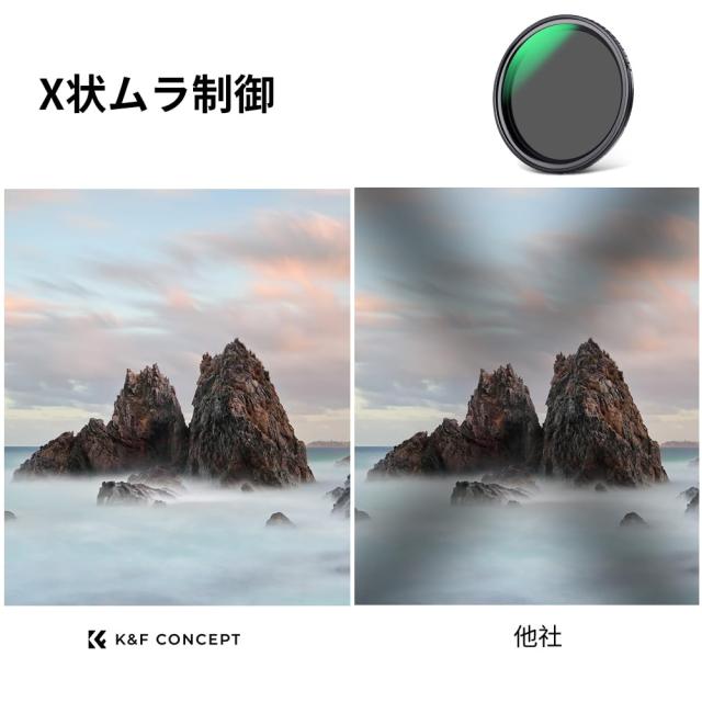 K＆F Concept 82mm マグネット可変NDフィルターND2-ND32X状ムラ制御 日本製AGC光学ガラス HD超解像力 低い反射率 28層ナノコーティング 撥_2
