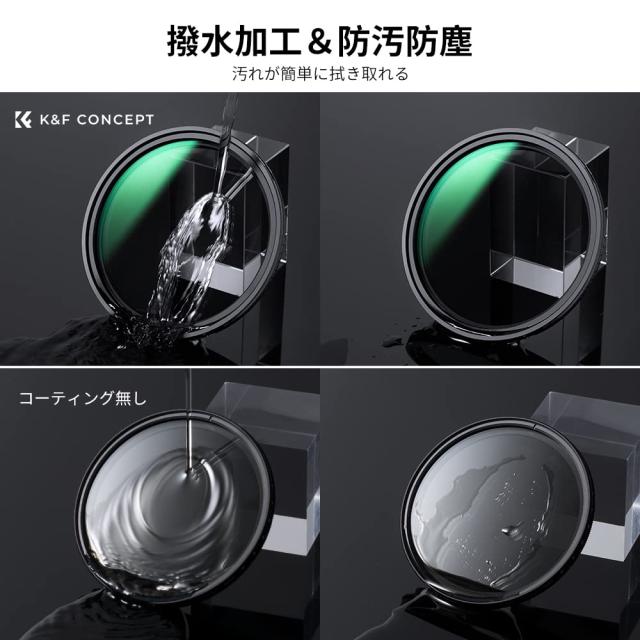 K＆F Concept 72mm マグネット可変NDフィルターND2-ND32 X状ムラ制御 日本製AGC光学ガラス HD超解像力 低い反射率 28層ナノコーティング_6