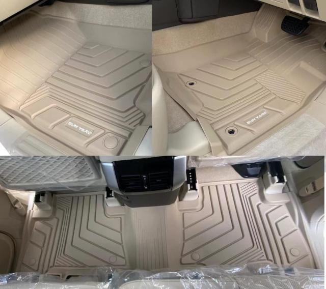 【SunYard】トヨタランドクルーザープラド150系対応 フロアマット ベージュ 車種専用設計 防水 カスタムパーツ (ベージュ, 【5・7人乗り