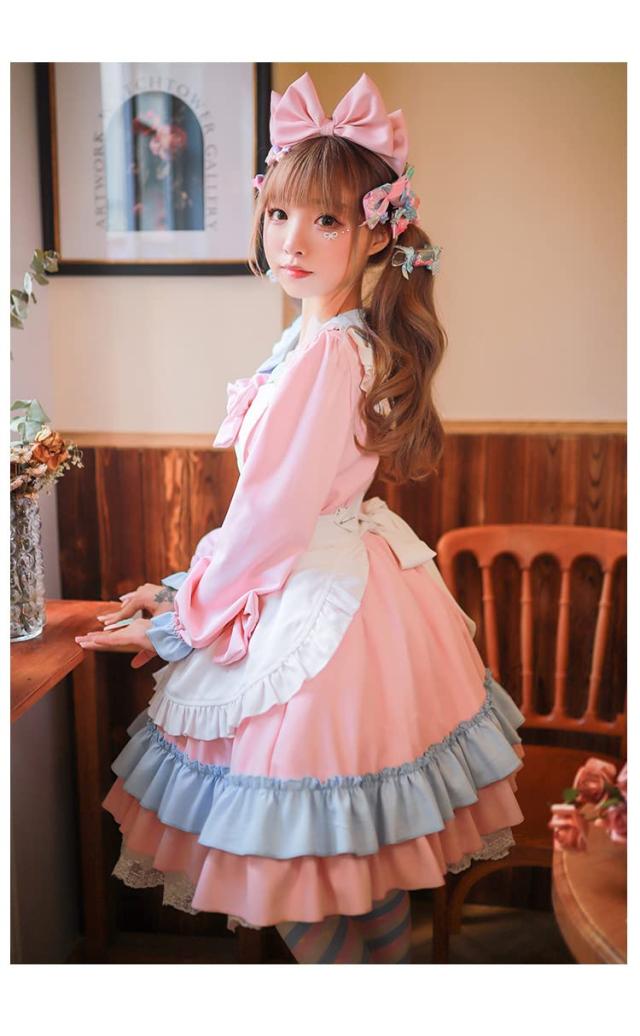 メイド 服 ゴスロリ ウェイトレス コスプレ 衣装 ロリータ カチューシャ 付き Amazon.co.jp: コスプレ メイド 服 ゴスロリ ウェイトレス
