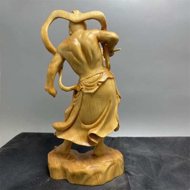 仏像 木彫り 金剛力士像 立像 二体一対 天然 崖柏木 仁王像 護法