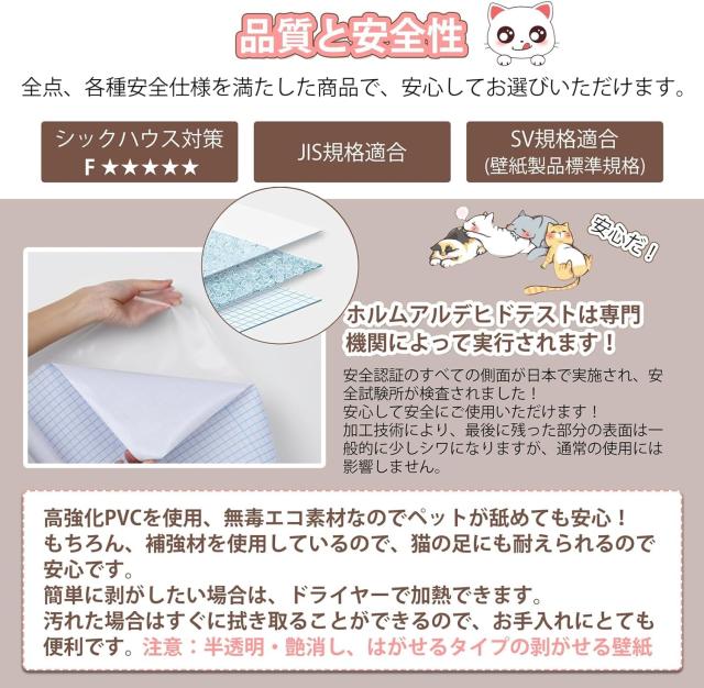 LOOBANI 猫 壁紙保護シート 壁紙シール おしゃれ はがせる壁紙 爪とぎ防止シート 半透明 ペット ひっかき 防止 はがせるタイプ 貼るだけ_2