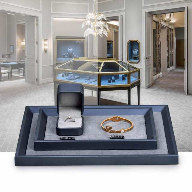 Woodten ジュエリートレイ ジュエリーディスプレイトレイ レザージュエリートレイアクセサリートレイ レザーフラットジュエリートレイ レの通販は