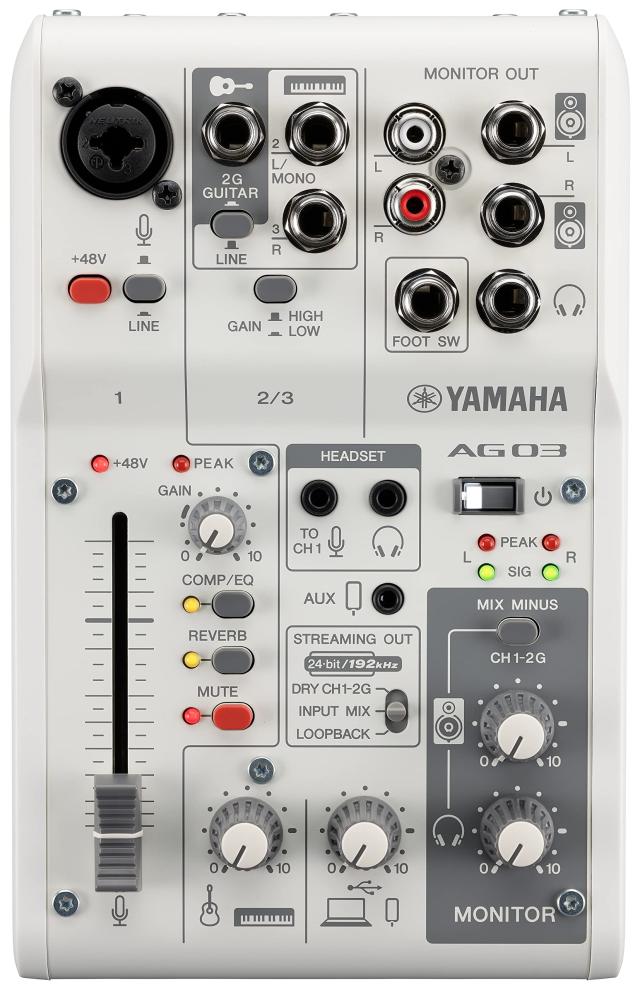 ヤマハ(YAMAHA) ライブストリーミングミキサー 3チャンネル ホワイト AG03MK2 W_1