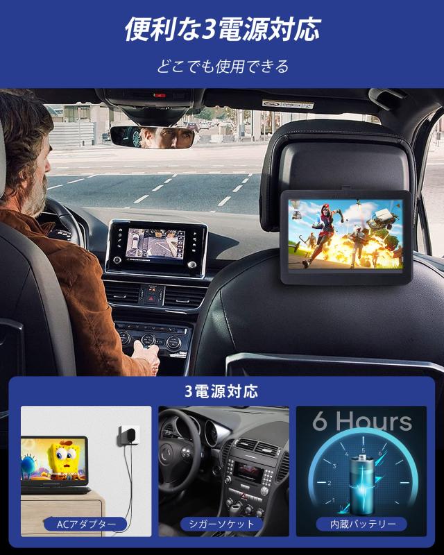 【新登場】 WONNIE ポータブルdvdプレーヤー 17.9型 液晶 15.4インチ大画面 6時間連続再生 CPRM対応 1280*800 Hi-Fiスピーカー搭載 リー_3