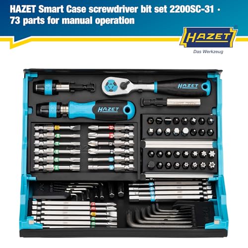 HAZET(ハゼット) 2200SC-31 ビット仕かける ハゼットブルー 73点仕かける 1/4in(6.3粍) かっこ良い入れもの 磁石式 折畳納める 足し加える/マ