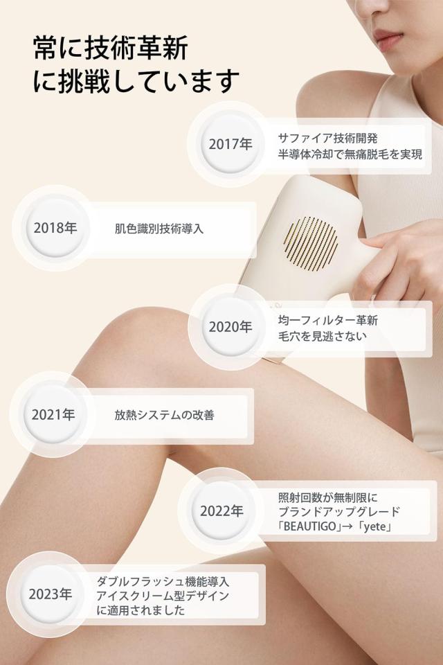 Yete（エイティー） 脱毛器 家庭用脱毛器 IPL光脱毛器 レディー