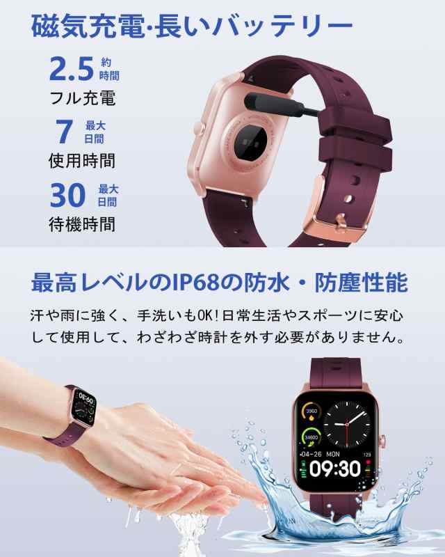 スマートウォッチ レディース 新モデル Smart Watch 活動量計 万