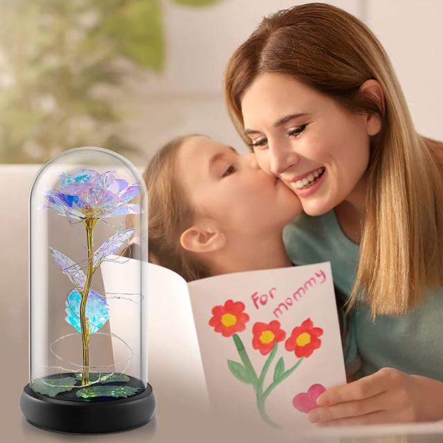枯れない花 バラ造花 LEDライト 電池式 24Kゴールドローズ 薔薇 花束
