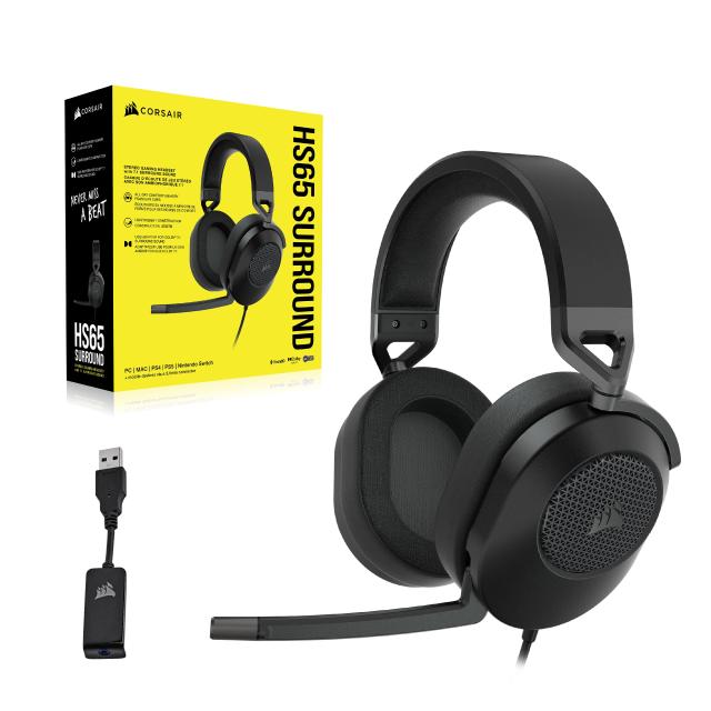 CORSAIR HS65 SURROUND コルセア サラウンド 3.5mmコネクタ ゲーミングヘッドセッ トMac/PS5/PS4/ Xbox Series/Switch対応 Discord認証 -_7