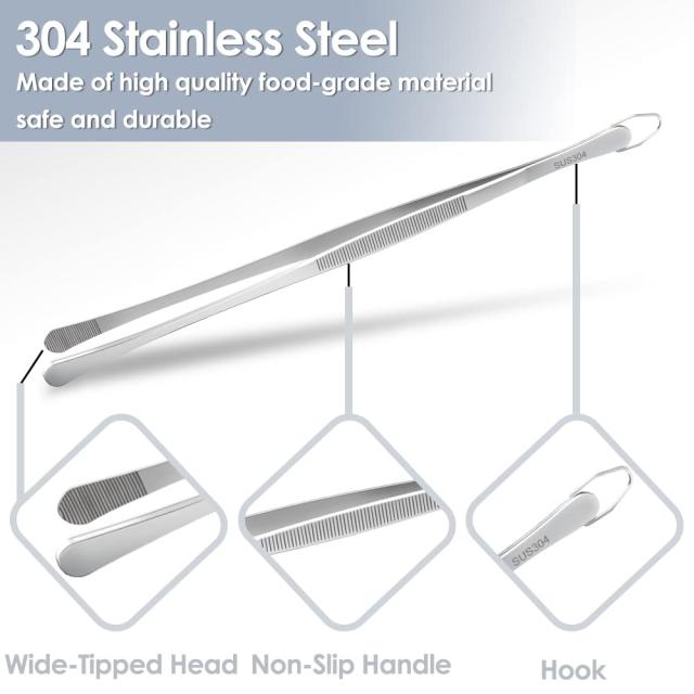Gutsdoor キッチンピンセット トング 304ステンレススチール フード