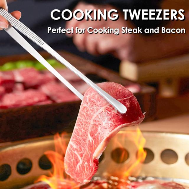 Gutsdoor キッチンピンセット トング 304ステンレススチール フード