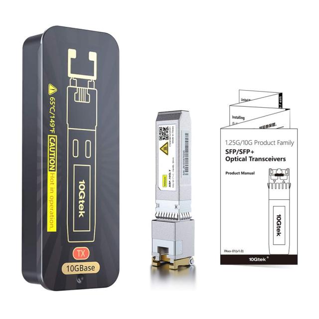 10Gtek 10GBase-T SFP+モジュール, 10G-T, 10Gカッパー, RJ-45 SFP+ CAT.6a, 最大30m, 光トランシーバ, Dell Force10 GP-10GSFP-T 互換_5