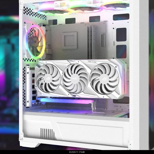 EZDIY-FAB 新しいRGB 垂直 PCIe4.0 GPUブラケット 垂直グラフィックカードホルダー ARGB 5V 3ピンLEDライト同期 PCIe 4.0 X16 Gen4 ライ_7