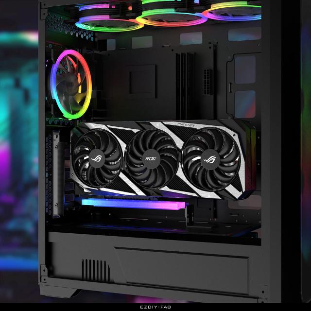 EZDIY-FAB 新しいRGB 垂直 PCIe4.0 GPUブラケット 垂直グラフィックカードホルダー ARGB 5V 3ピンLEDライト同期 PCIe 4.0 X16 Gen4 ライ_6