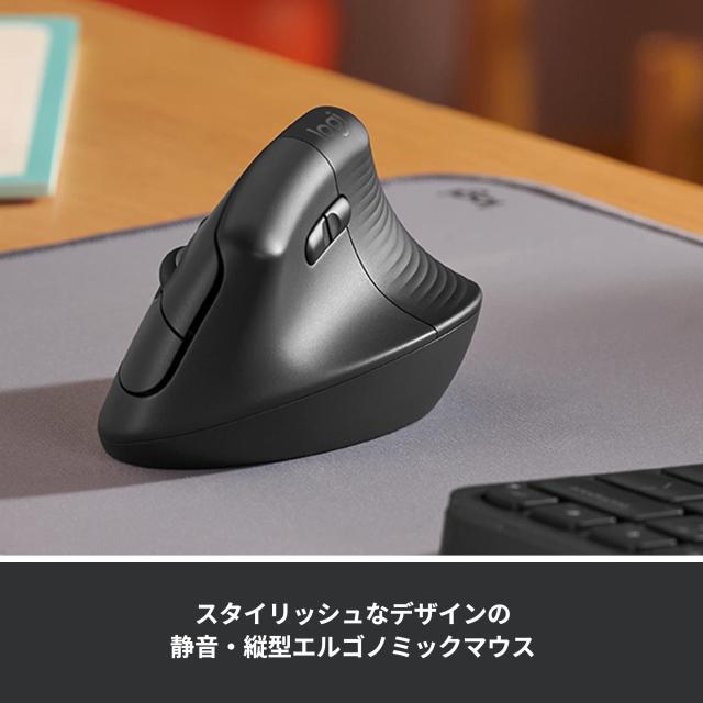 ロジクール ワイヤレス 静音 エルゴノミック マウス LIFT M800GR Logi Bolt Bluetooth Unifying非対応 smartwheel ワイヤレスマウス 無線_1