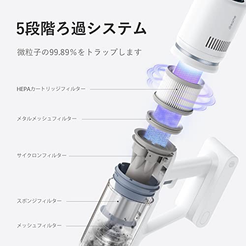 Dreame P10 コードレス掃除機 サイクロン 最大50分連続稼働 20Kpa強力吸引 軽量 絡み防止ローラブラシ 5重濾過 LEDディスプレイ フローリ