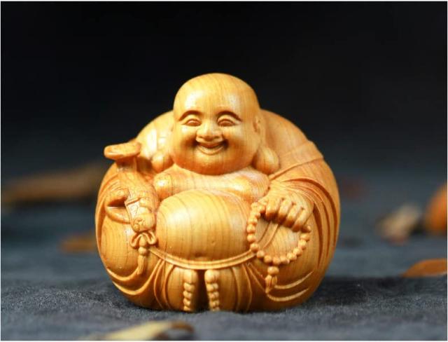 布袋様 木彫り 置物 布袋さん 七福神 金運アップ 商売繁盛 布袋様 置物 布袋さん 七福神 ご利益 金運 縁起 布袋様の置物 布袋像