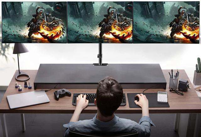 Pholiten 三画面モニターアーム PC モニター アーム 液晶ディスプレイ アーム ガススプリング式 ガス圧式 web会議に対応 17〜27インチ対_6