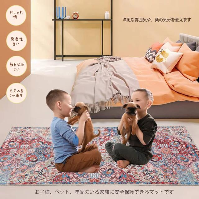[Amazon限定ブランド] WL＆ALLEN廊下敷き 厳選生地 【柄？ /80*600】 厚み約6mm カーペット ペット用マット おしゃれ柄 滑り止め付 廊下敷_4