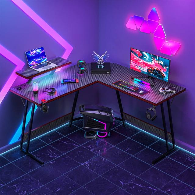 Victone ゲーミングデスク L字デスク 「メーカー2年保証」 幅130cm