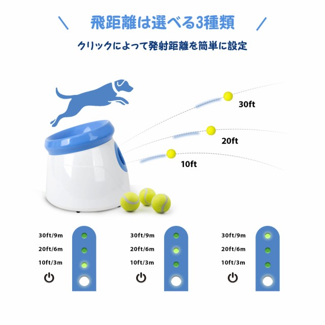 Pet Prime ボールランチャー 犬 おもちゃ ボール 自動 投げ 投球機 3種類の発射距離 3つのミニテニスボール付き 小型犬〜中型犬用  知育玩の通販はau PAY マーケット - Ｅ４Ｌｉｆｅ | au PAY マーケット－通販サイト