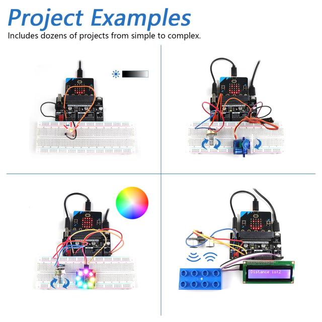 Freenove BBC micro:bit 用スーパー スターター キット (V2 を含む)、266 ページの詳細なチュートリアル、192 アイテム、38 プロジェクト_3