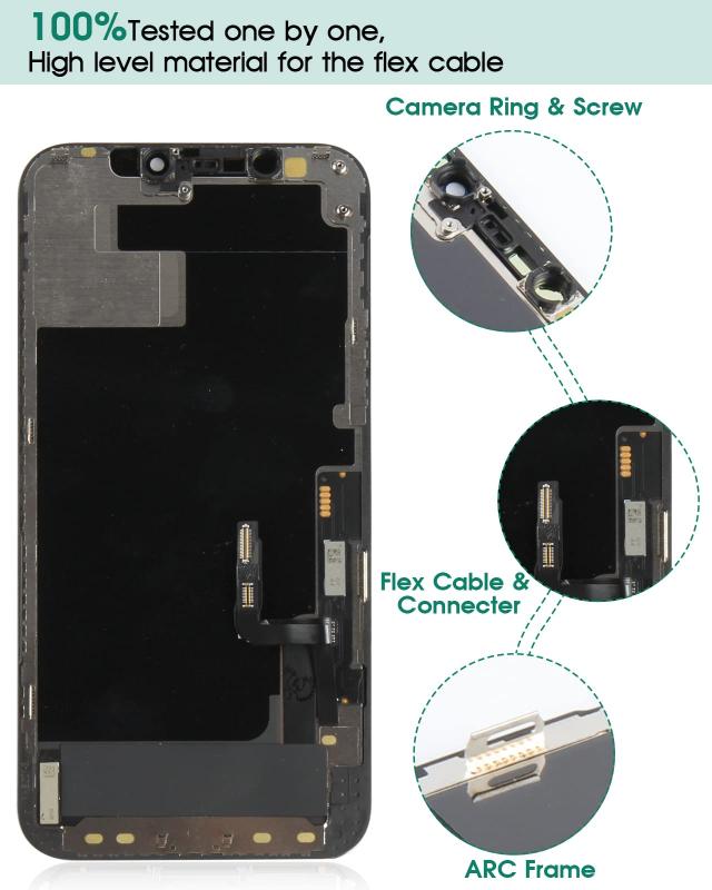SRJTEK Hard OLED for iPhone 12/12 Pro 画面交換(元のSuper OLEDでは