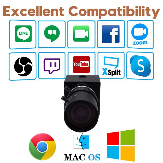 ELP 光学ズーム Webカメラ 800万画素 10倍ズーム ウェブカメラ 2448P 5-50mm可変焦点レンズ Web会議用カメラ 8mp ソニーIMX179 広角Webか_2