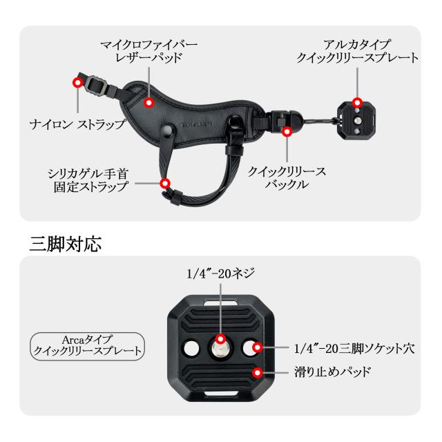 PROfezzion] ハンドストラップ カメラ ストラップ リストストラップ