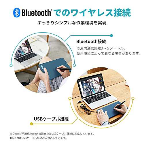 XPPen ペンタブ Deco MW Bluetooth ワイヤレス接続 8x5インチ X3チップ ...