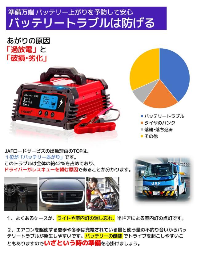 IpowerBingo 自動パルスバッテリー充電器 定格20A [正規品 PSE取得済み 