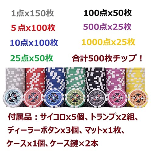 BestBuy ポーカーチップ 500枚 数字入り ポーカーセット チップセット