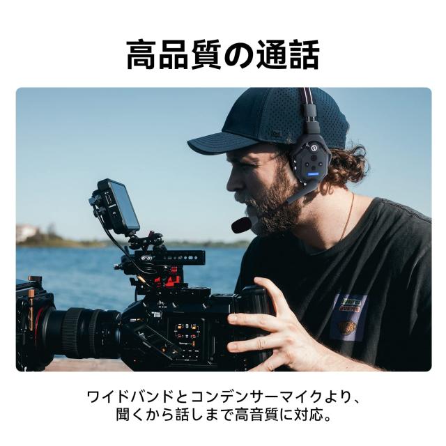 Hollyland Solidcom C1-2S ワイヤレスインカム 2人用 全二重無線インターホン ヘッドセットシステム 1.9GHz ワイヤレスインターカム 350