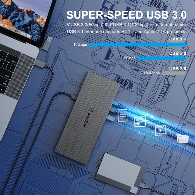 Wavlink USBC デュアル5Kユニバーサルドッキングステーション USB C PC