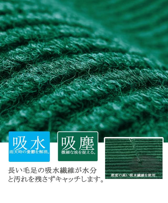 [Bcrio]玄関マット 屋外 大判 室内 滑り止め 業務用 家庭用 吸水 泥落とし エントランスマット オフィス お店(グリーン90*500)_2