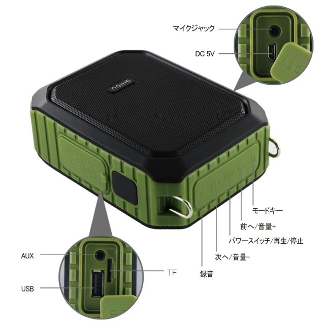 拡声器 ポータブル拡声器 ハンズフリー 小型スピーカー防水 18W 4400mAh 録音/AUX/USB/TFカード対応 イベントスピーチ 観光ガイド 学校授 拡声器 ポータブル拡声器 ハンズフリー 小型スピーカー防水 18W
