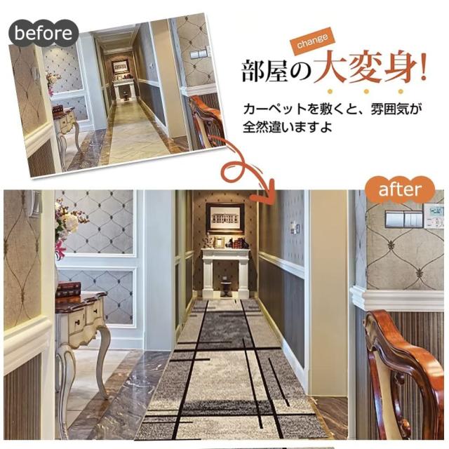 MEMETARO 廊下 カーペット ロング 幅80cm 廊下敷きカーペット ラグ 廊下マット 床保護マット 防音 キズ防止 洗える 厚手 ずれない 大きいの通販は