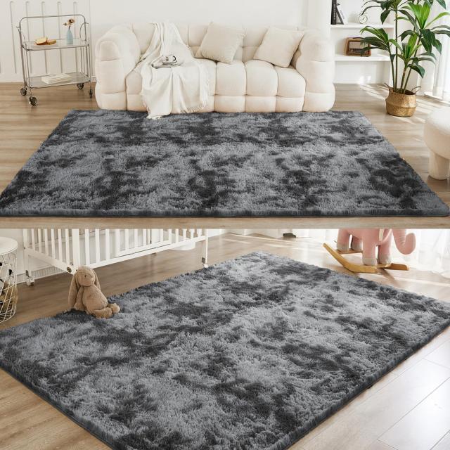 カーペット SpyFlyLie 洗えるラグ 北欧 長方形 ラグマット極厚毛足約4