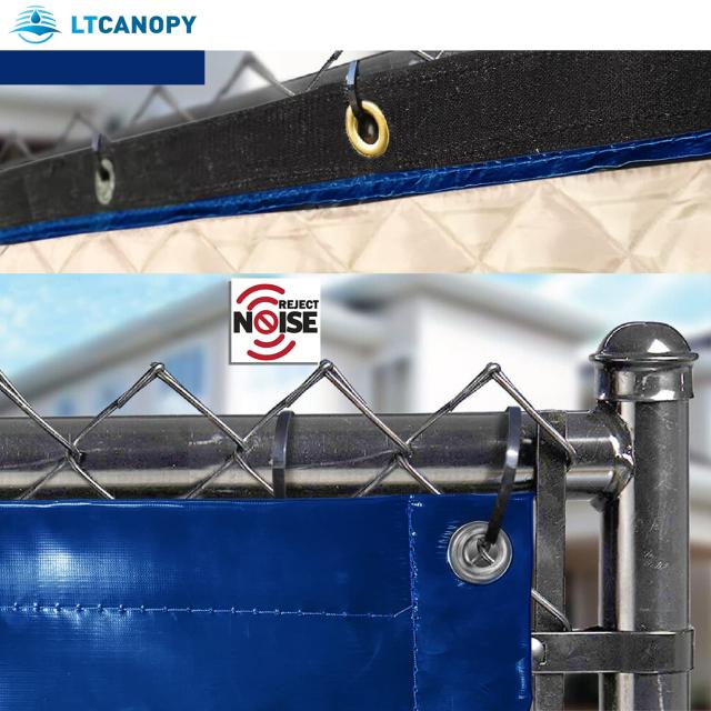 LTCANOPY 仮設建物輸送産業スポーツフィールド屋外防音制御防音低減キャンセル防音スクリーンブランケット防音壁 (ブルー)_3