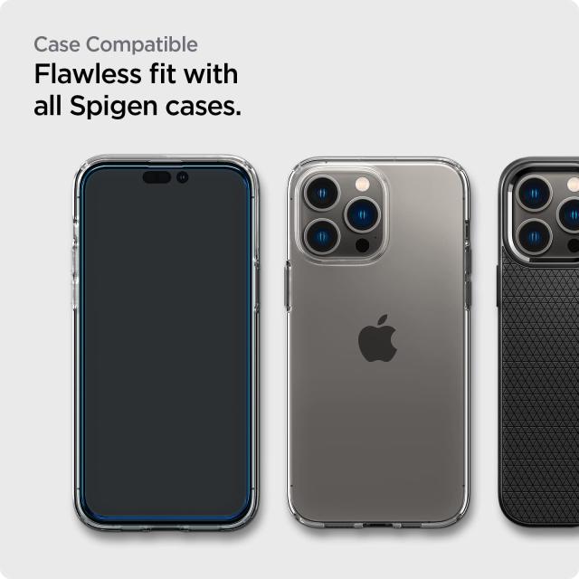 Spigen AlignMaster 全面保護 ガラスフィルム iPhone 14 Pro 用 ガイド 