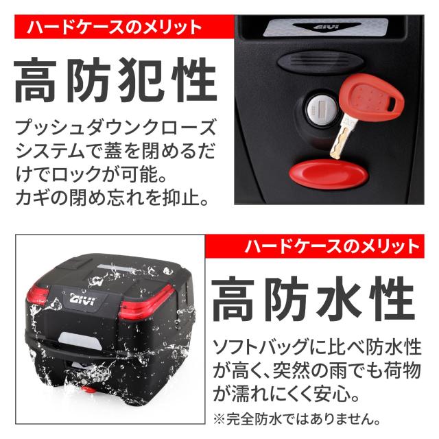GIVI(ジビ) バイク用 リアボックス モノロック 33L ATLASシリーズ B33NM レッドレンズ 28828_4