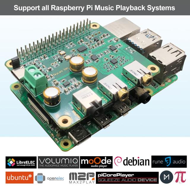 Raspberry Pi HiFi DAC Pro Hat ES9038Q2M オーディオカード PCM DSD ロスレス デジタル-アナログ変換アダプター Raspberry Pi 4 3B+ 3B_3
