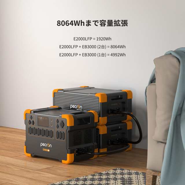 PECRON ポータブル電源 E2000LFP リン酸鉄 1920Wh/2000W 大容量 AC出力定格2000W ポータブルバッテリー 蓄電池  高耐久 容量拡張可 急速充の通販はau PAY マーケット - hkマーケット | au PAY マーケット－通販サイト