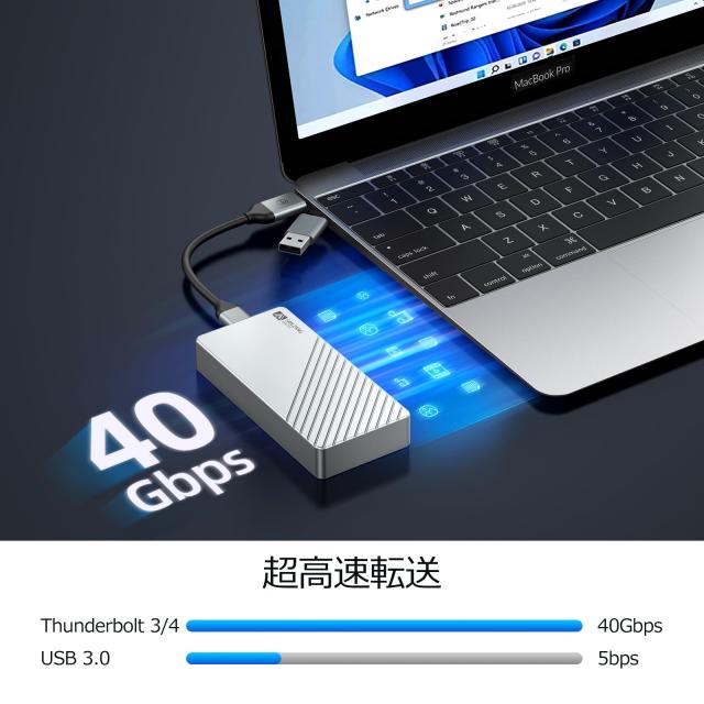 SAN ZANG M.2 SSD 外付けケース40Gbps 高速転送 USB4.0 NVMe M.2 SSDケース Thunderbolt 3/4対応 SSD対応 ケース アルミニウム合金 エン_7