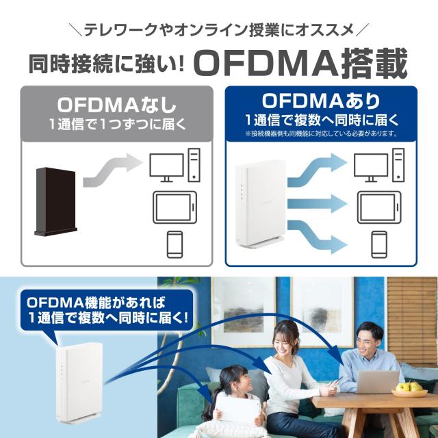 エレコム Wifi ルーター 無線LAN 最新規格 Wi-Fi6 11ax / 11ac IPv6対応 (IPoE) AX3000 2402+574Mbps 有線Giga 縦置き・壁掛け対応 ビー_3